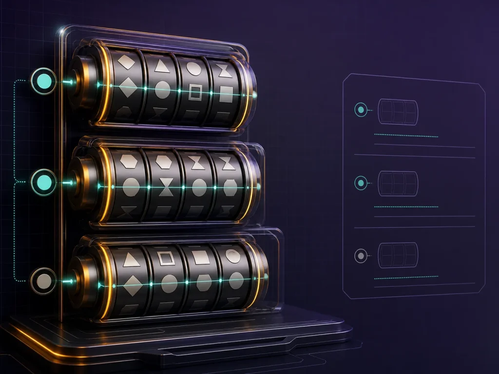 Estrutura de rodadas e rolos em jogos de slots